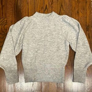 Grey Puff Shoulder Sweater XS NWOT